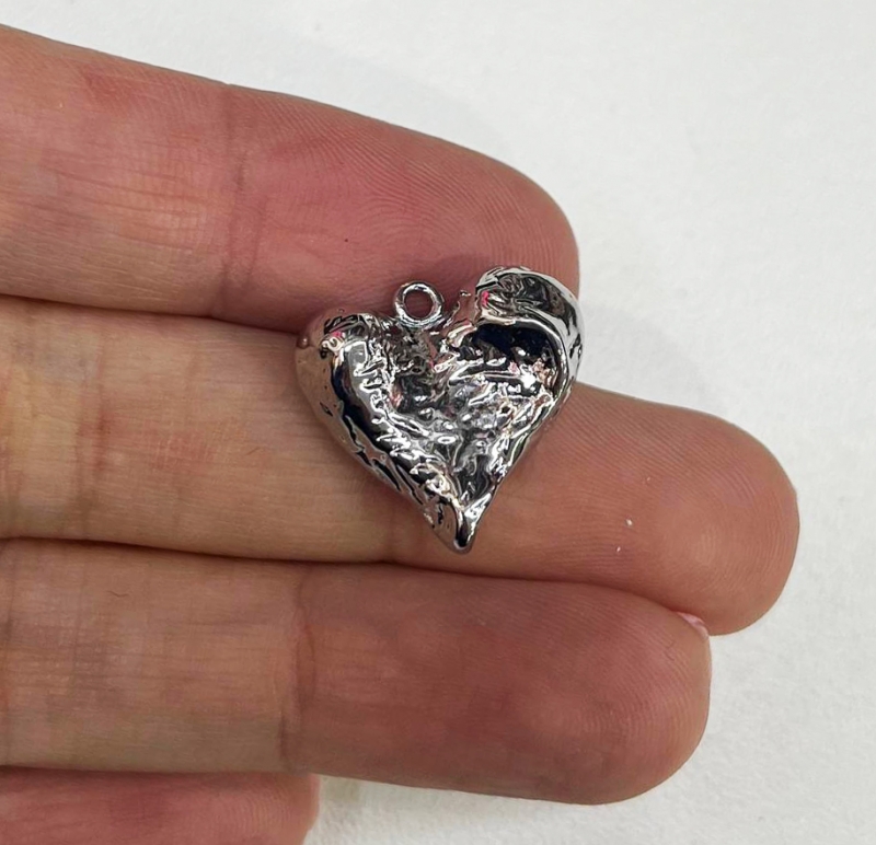 Подвеска Сердце размер 18мм цвет серебро