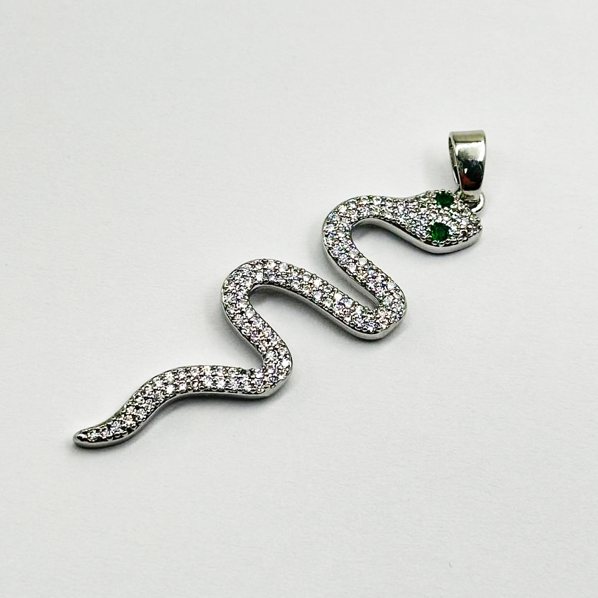Подвеска Змея 45,5мм цвет серебро