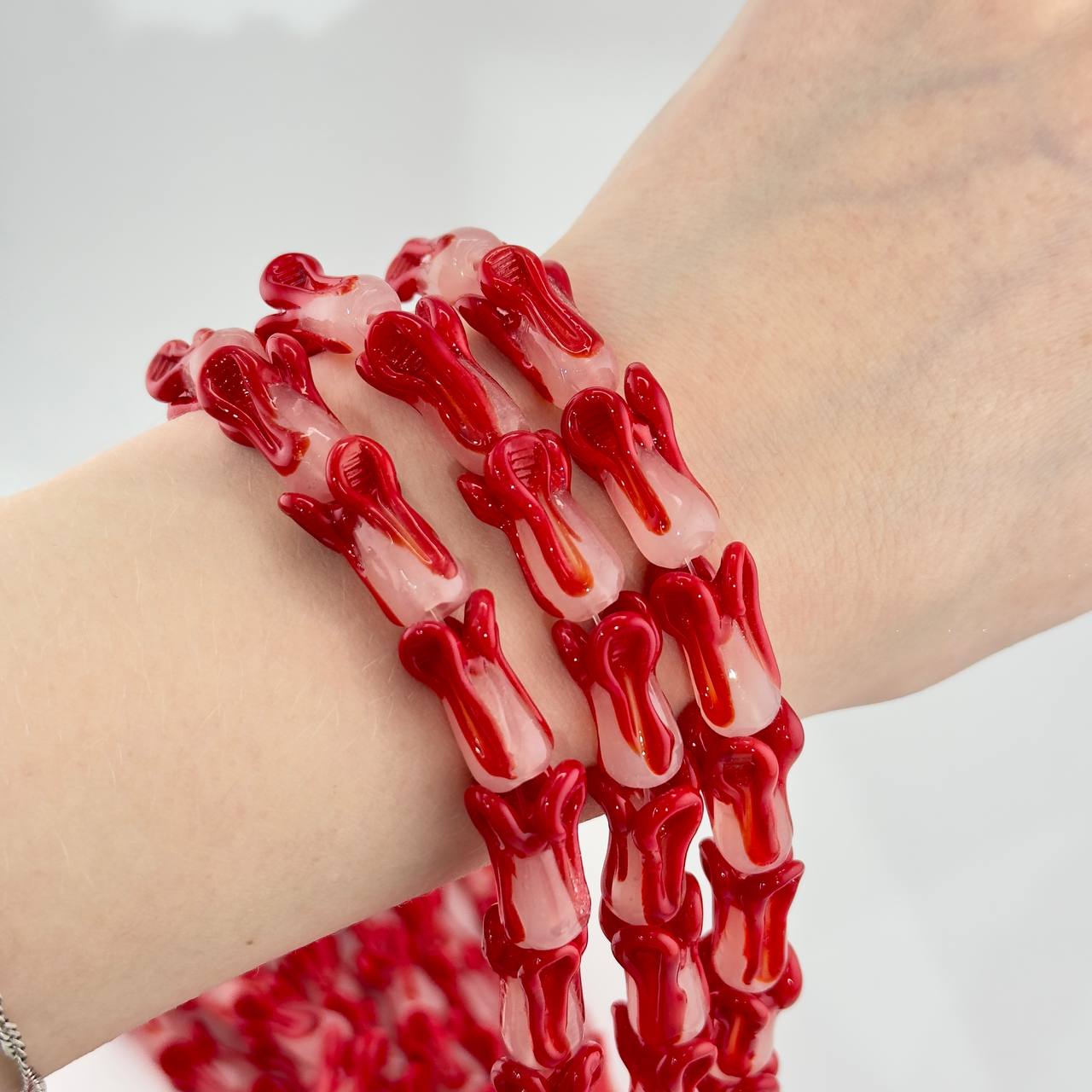 Бусины стеклянные форма бутоны размер 12*20мм